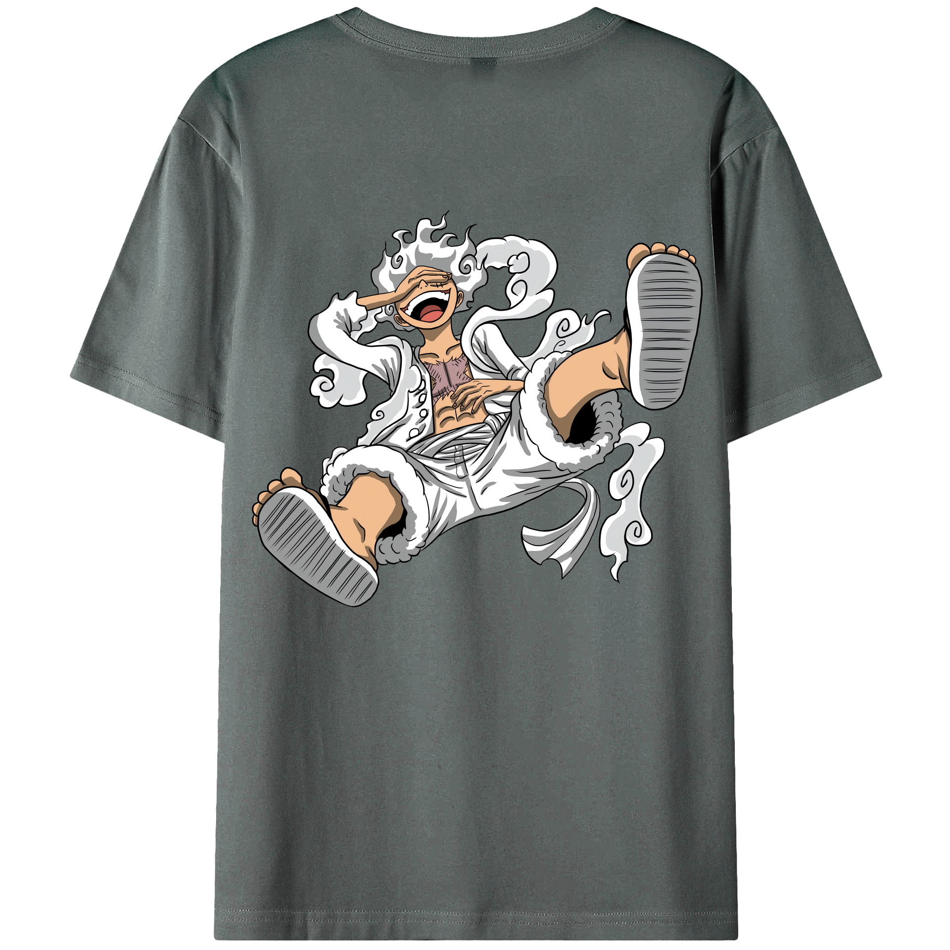 ワンピース モンキー・D・ルフィ ONE PIECE Monkey D. Luffy 綿100％ メンズ半袖Tシャツ（バックプリント） 通気性